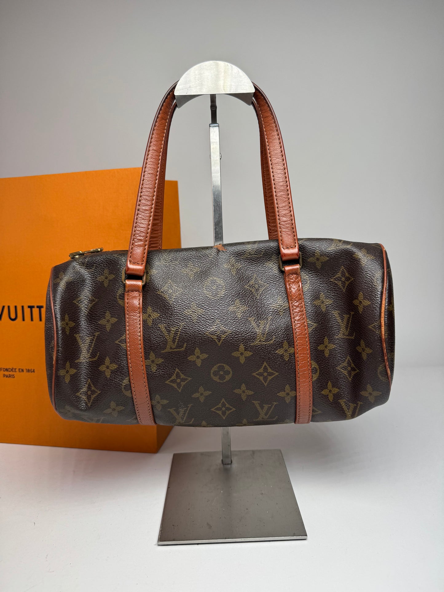 Vintage Louis Vuitton Monogram Leather Handbag Brown