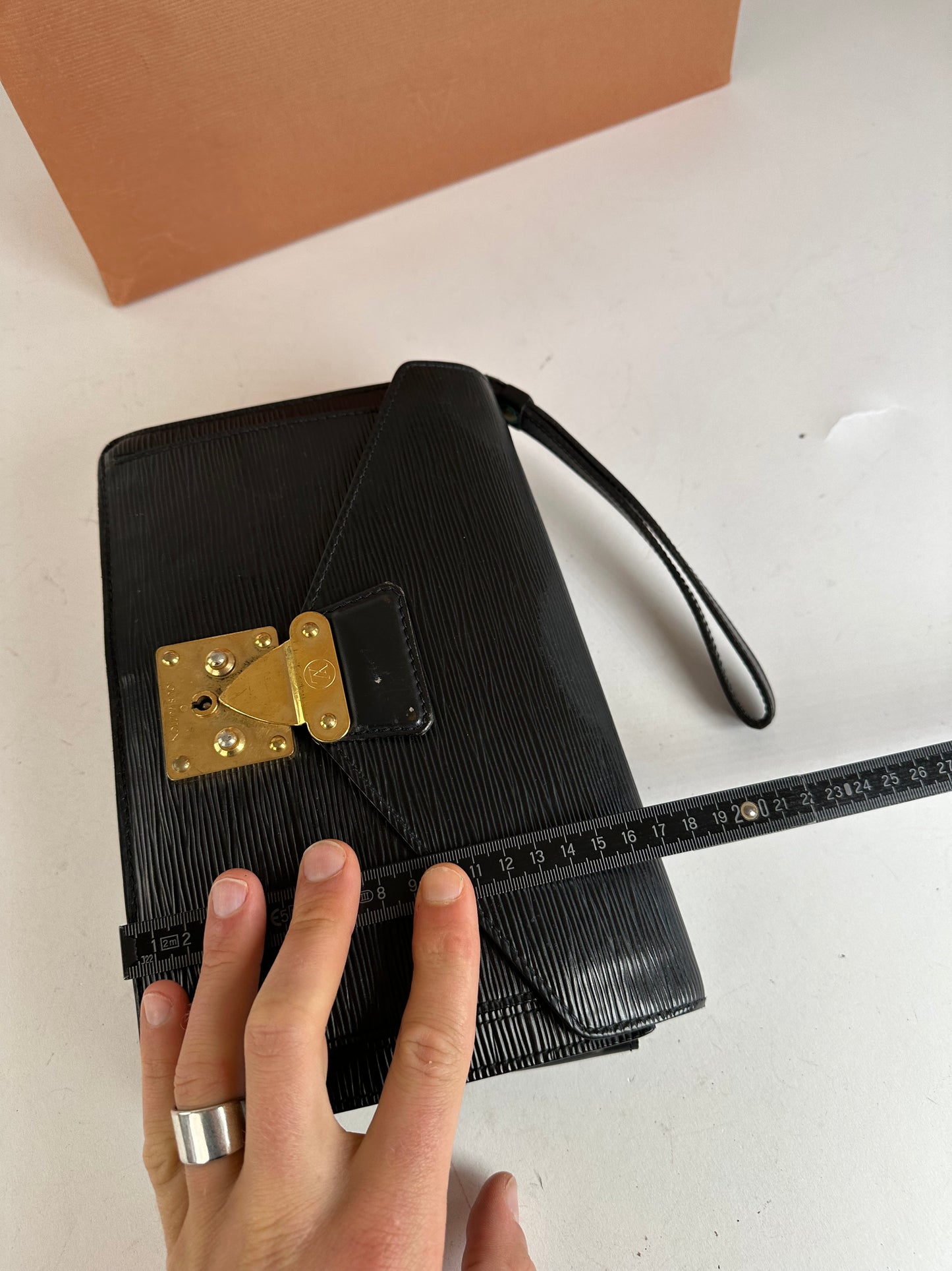 Vintage Louis Vuitton Clutch Epi Leather Black
