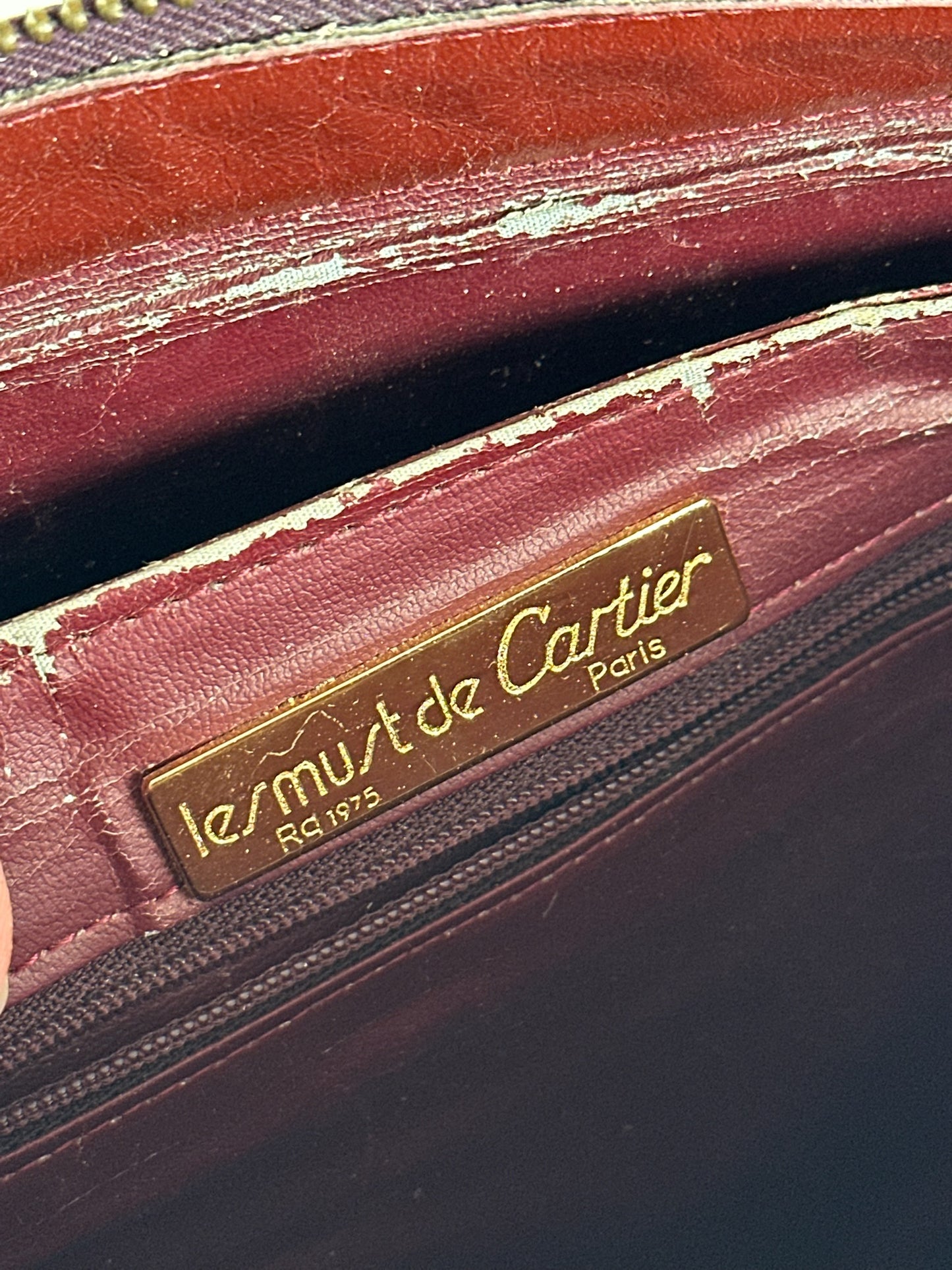 Vintage Cartier Leather Shoulder bag burgundy