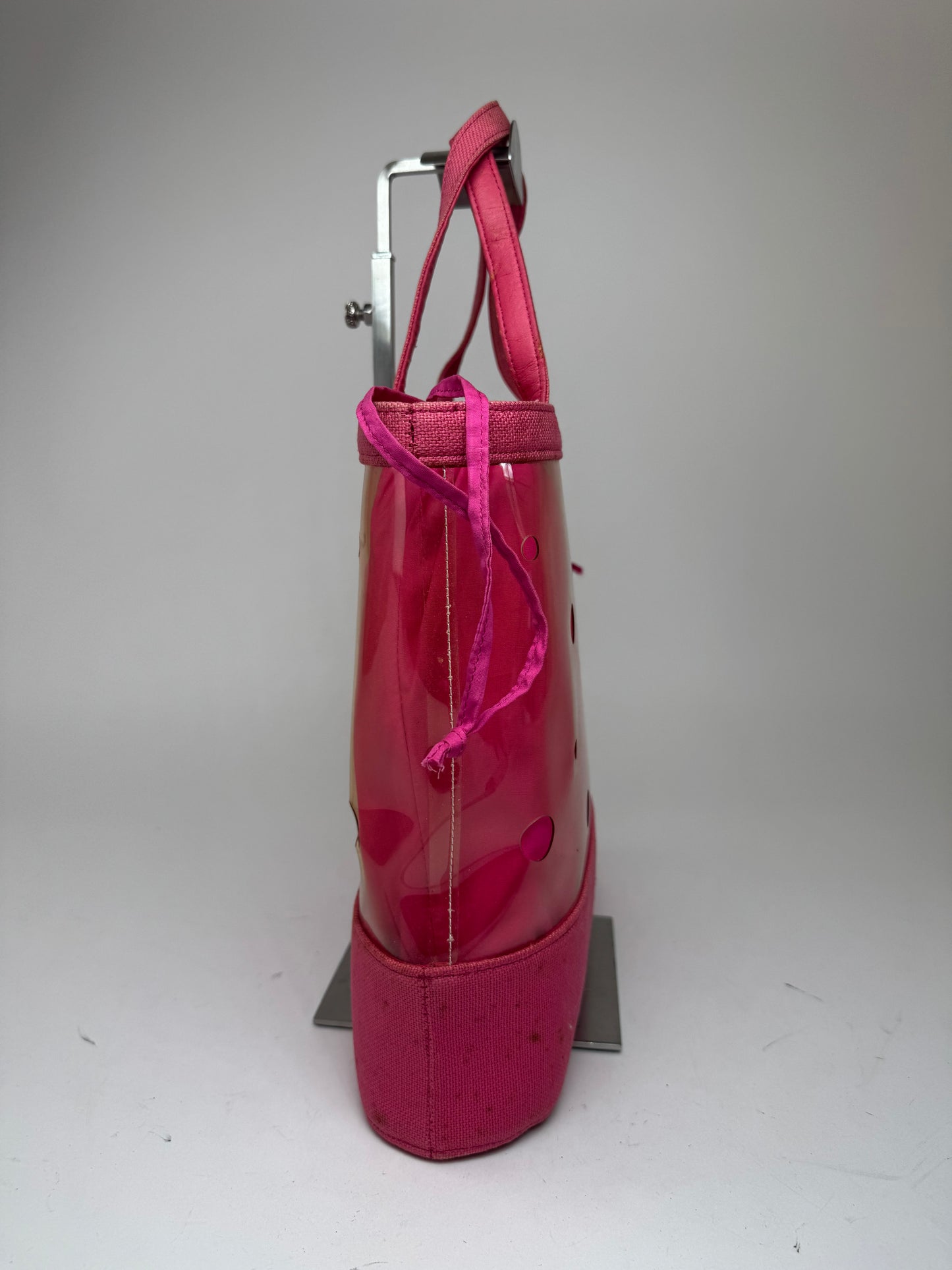 Sac 2 en 1 vintage Courrèges en toile PVC transparente Rose