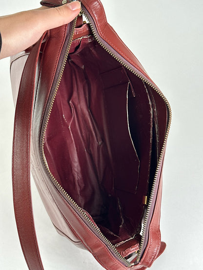 Vintage Cartier Leather Shoulder bag burgundy