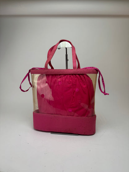 Sac 2 en 1 vintage Courrèges en toile PVC transparente Rose