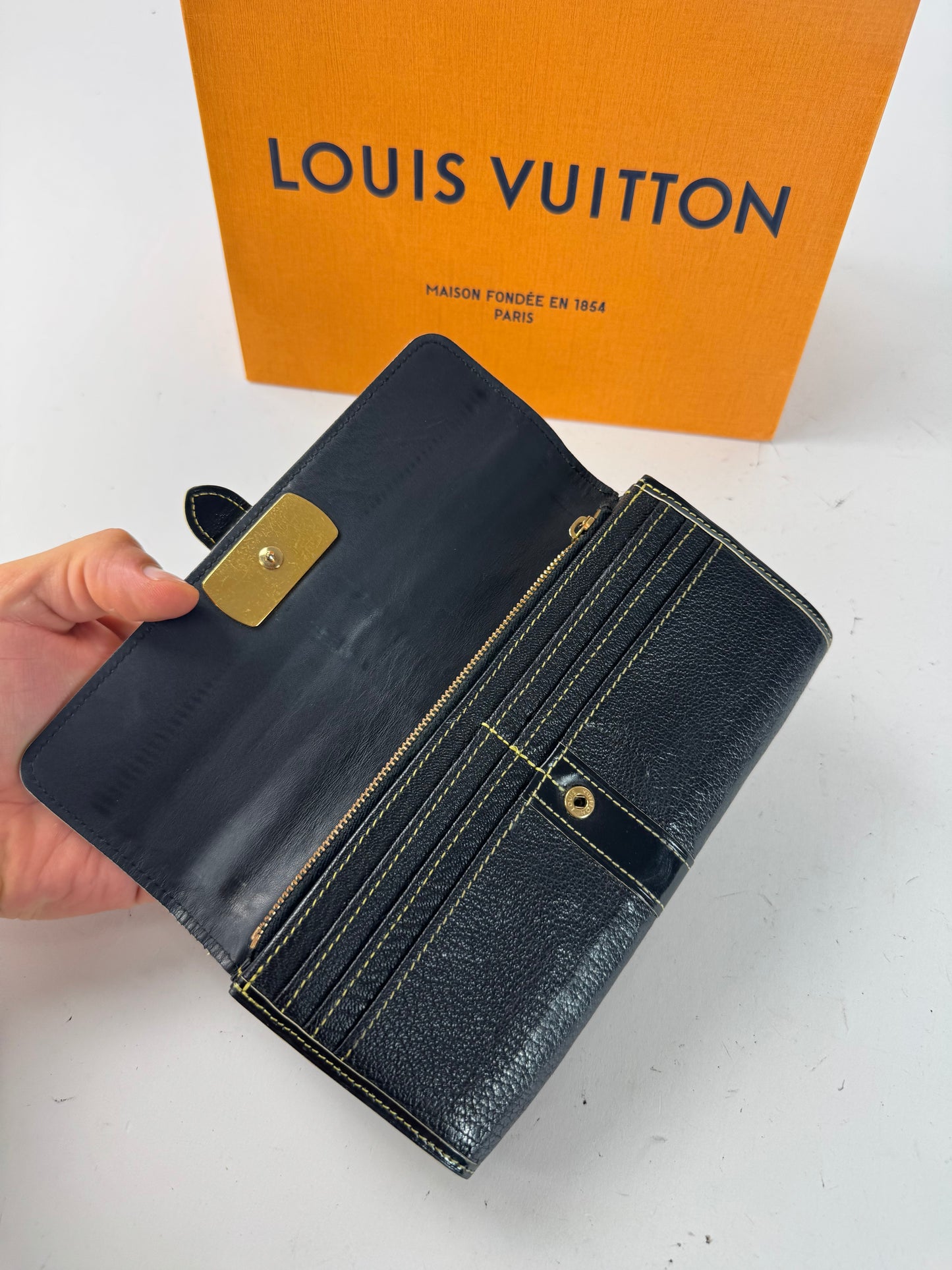Vintage Louis Vuitton Leather wallet Black