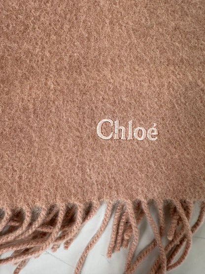Vintage Chloe Wool Blend Scarf Dusty Rose