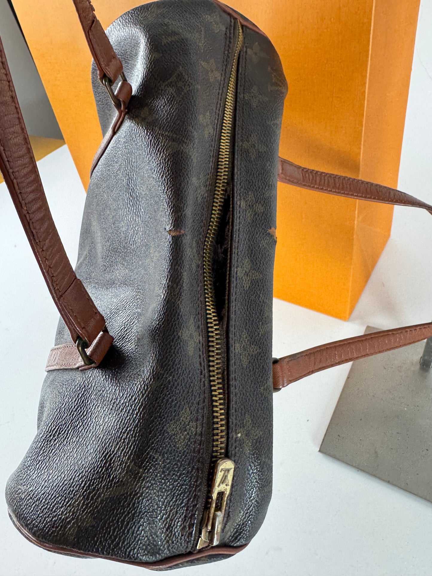 Vintage Louis Vuitton Monogram Leather Handbag Brown