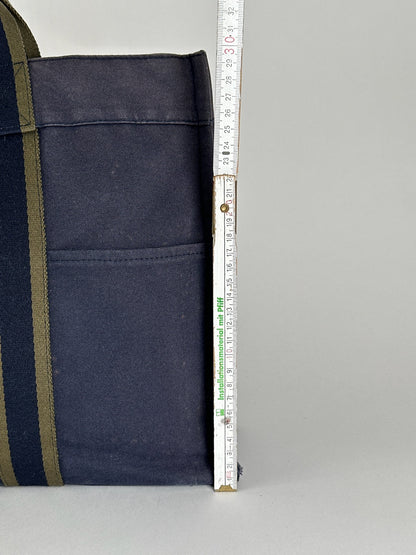 Vintage Hermes Canvas Shopper Navy