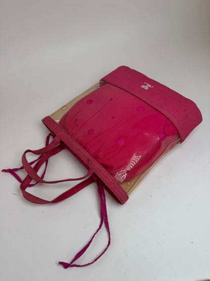 Sac 2 en 1 vintage Courrèges en toile PVC transparente Rose