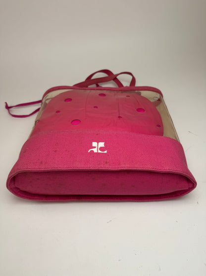 Sac 2 en 1 vintage Courrèges en toile PVC transparente Rose