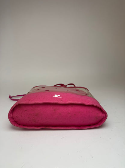 Sac 2 en 1 vintage Courrèges en toile PVC transparente Rose