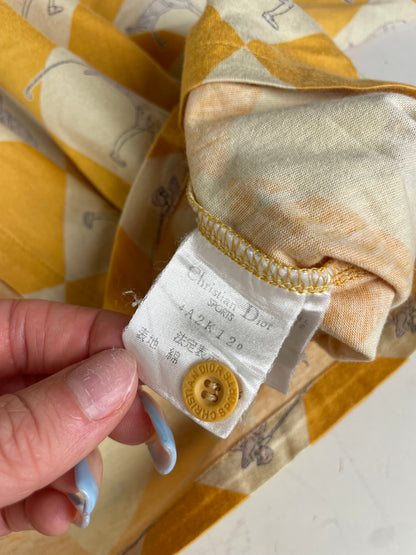 Vintage Dior Cotton Polo Shirt Yellow Cream L