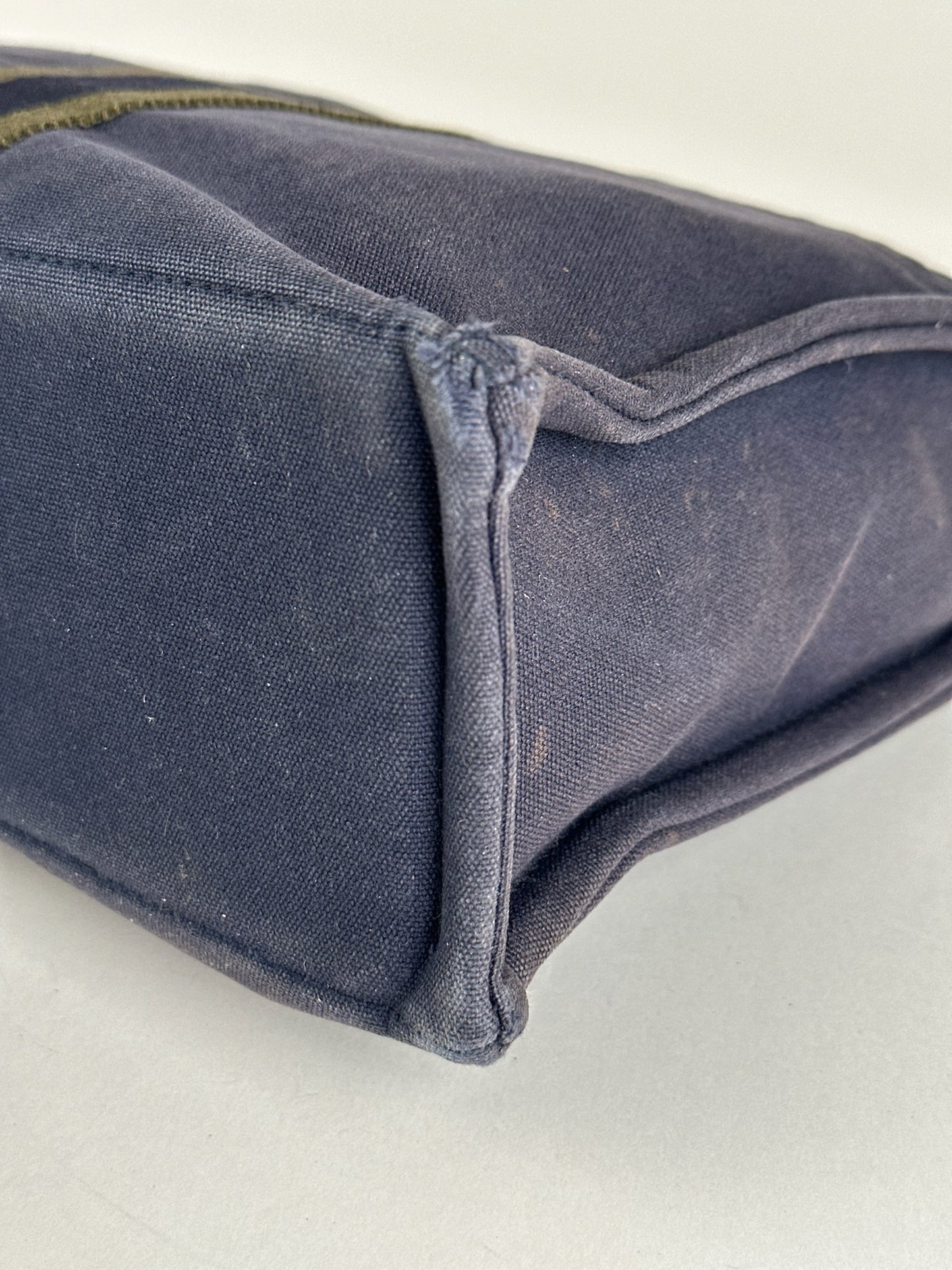 Vintage Hermes Canvas Shopper Navy