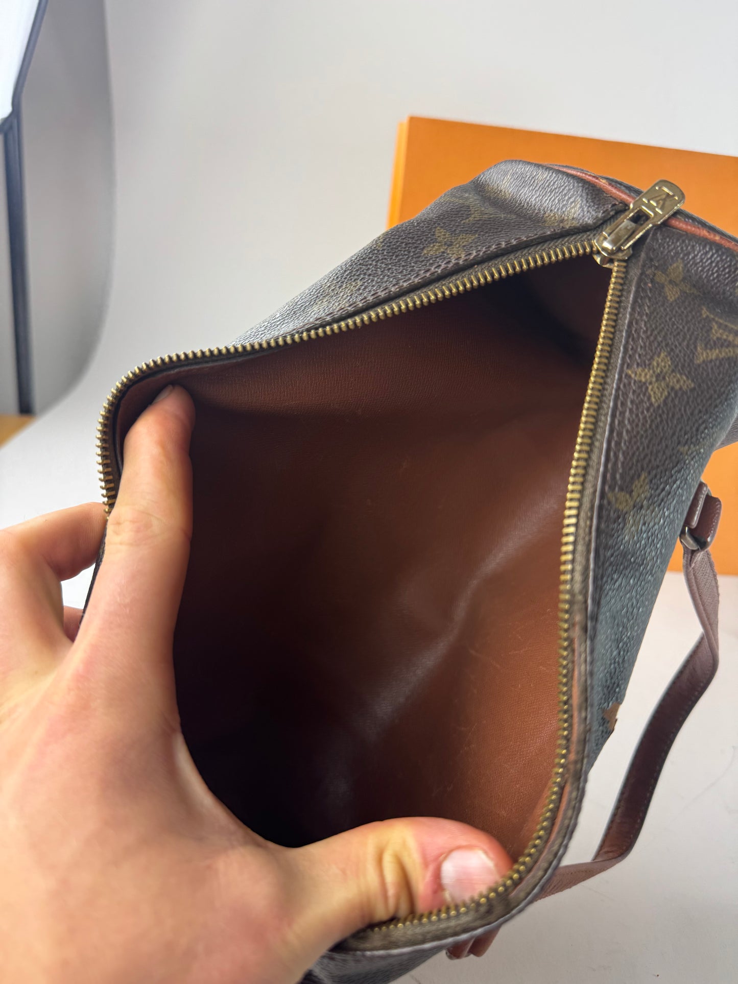 Vintage Louis Vuitton Monogram Leather Handbag Brown