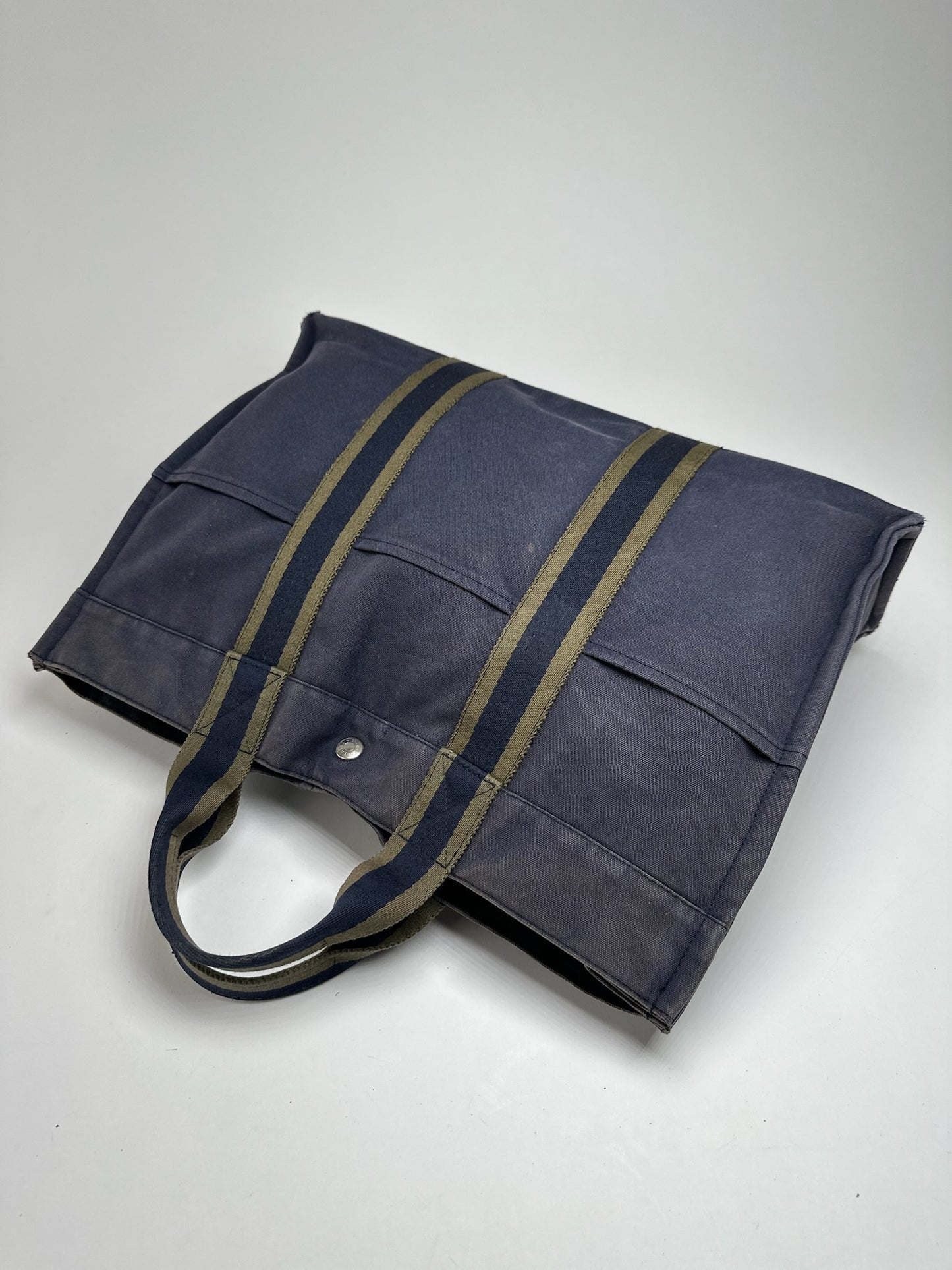 Vintage Hermes Canvas Shopper Navy