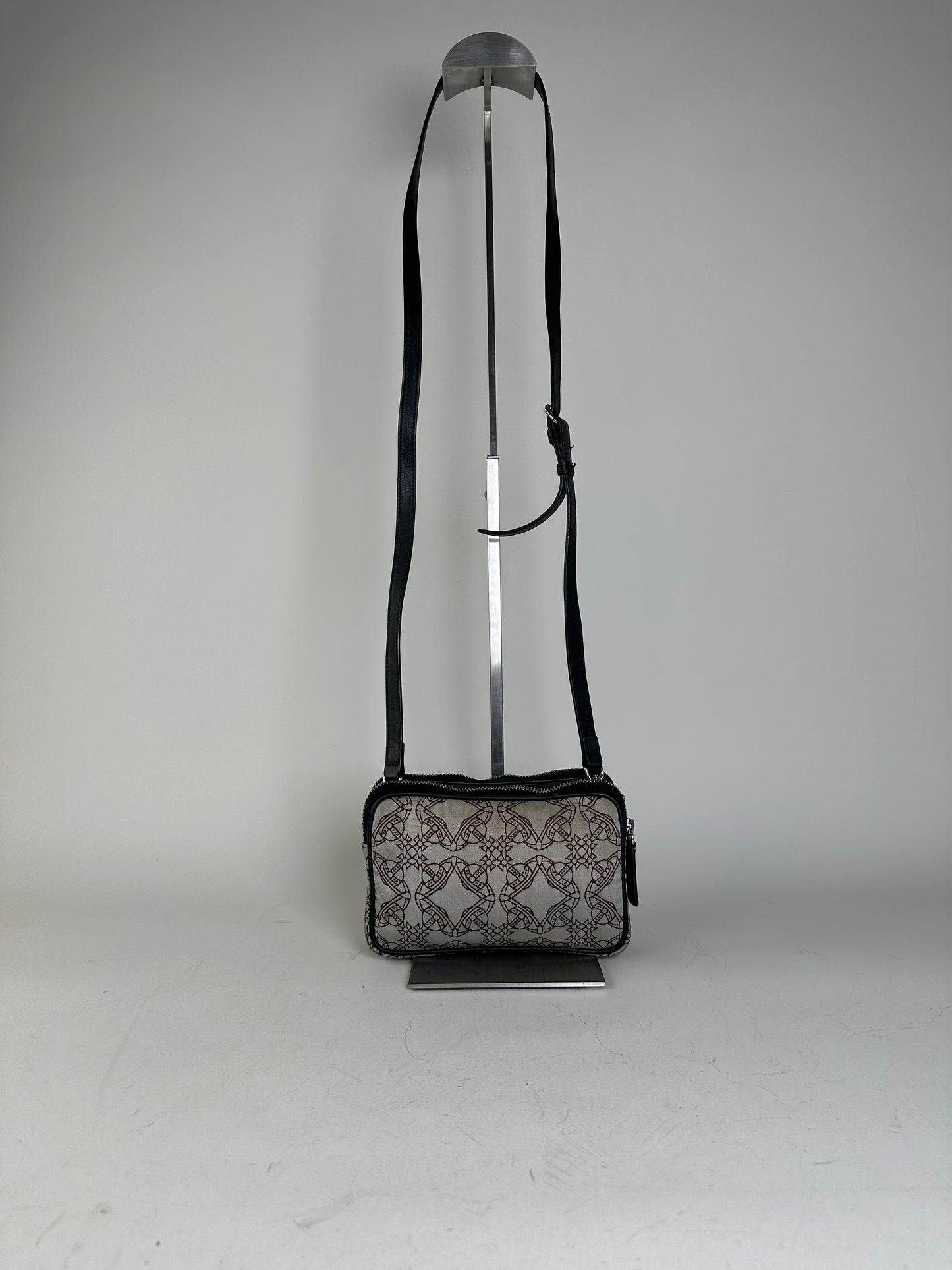 Vintage Vivienne Westwood Coated Canvas Crossbody Bag Beige Brown