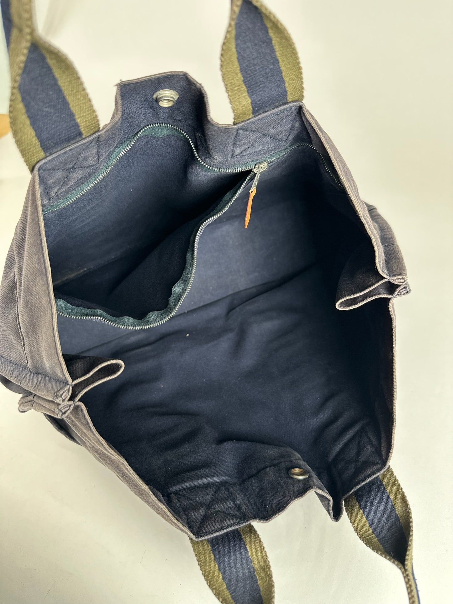 Vintage Hermes Canvas Shopper Navy