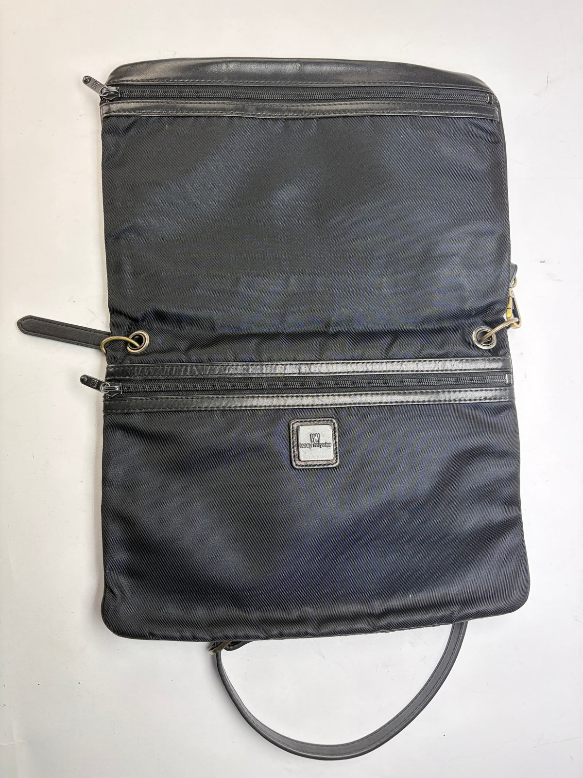 Vintage Issey Miyake Nylon Flap Crossbody Bag Late 1990s Black