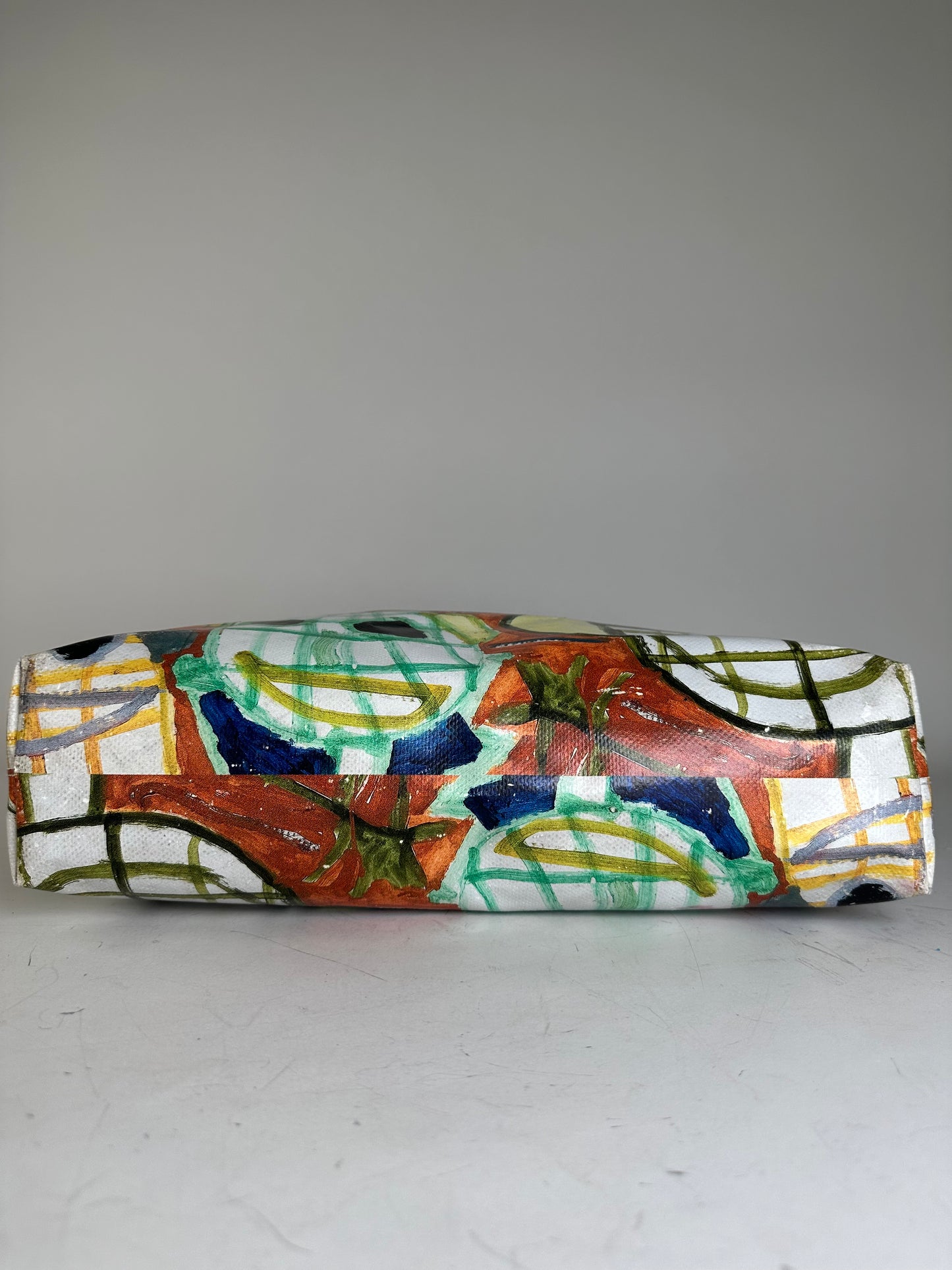 Vintage Marni Coated Canvas Tote Red Blue Green White