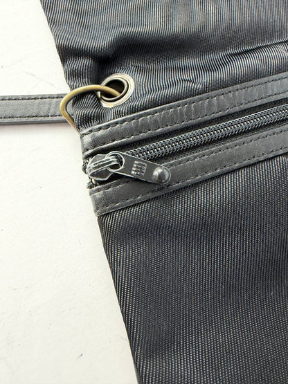 Vintage Issey Miyake Nylon Flap Crossbody Bag Late 1990s Black