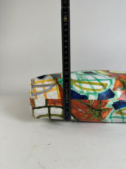 Vintage Marni Coated Canvas Tote Red Blue Green White