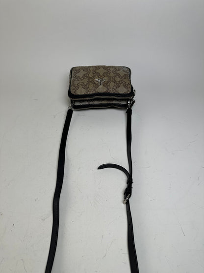 Vintage Vivienne Westwood Coated Canvas Crossbody Bag Beige Brown