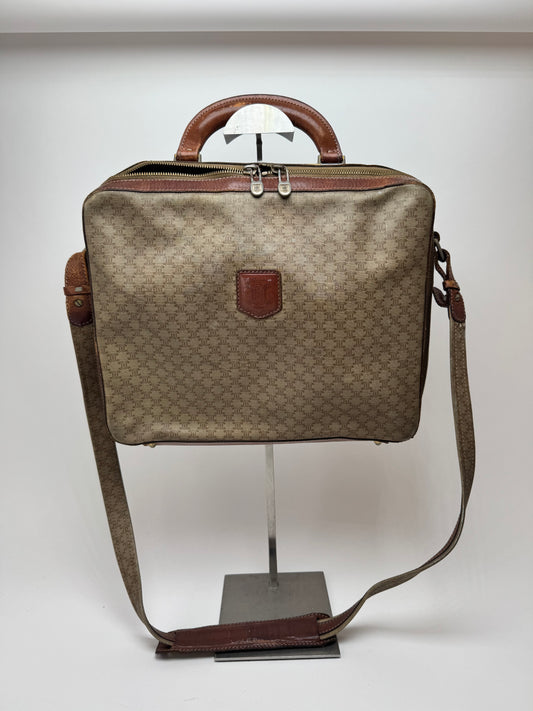 Vintage Celine Paris 2Way leather Triomphe Bag beige