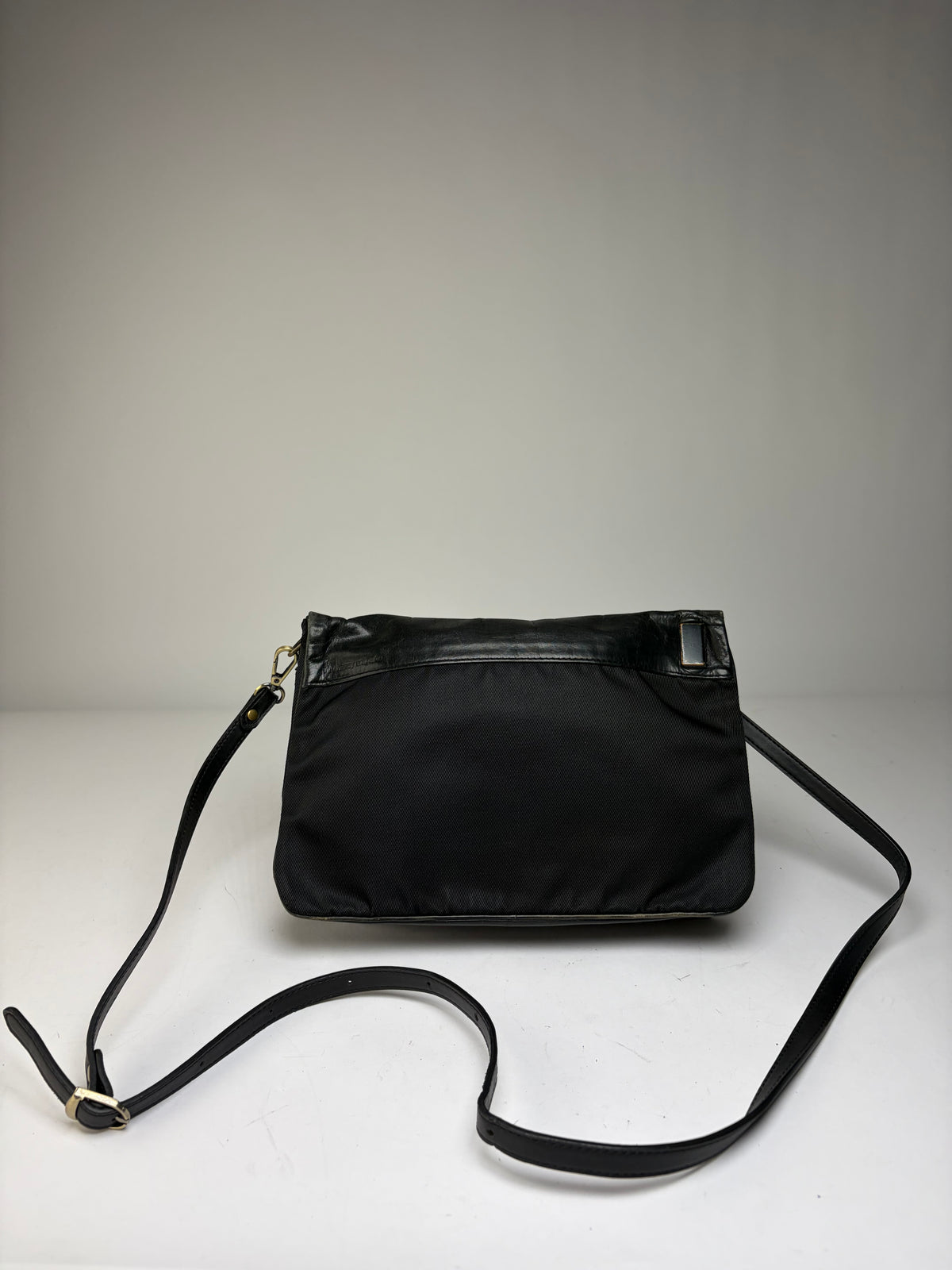 Vintage Issey Miyake Nylon Flap Crossbody Bag Late 1990s Black