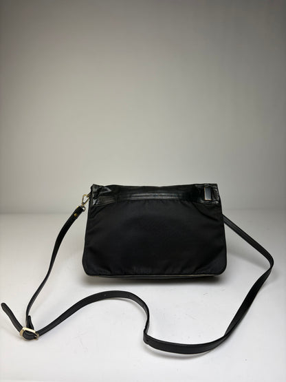 Vintage Issey Miyake Nylon Flap Crossbody Bag Late 1990s Black
