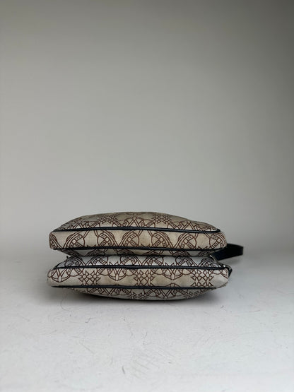 Vintage Vivienne Westwood Coated Canvas Crossbody Bag Beige Brown