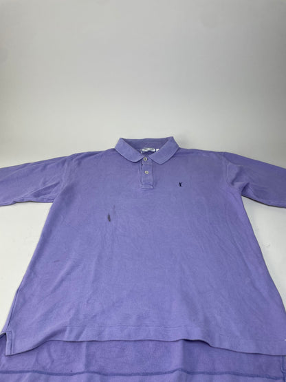 Vintage Yves Saint Laurent Cotton Long Sleeve Polo Light Purple M