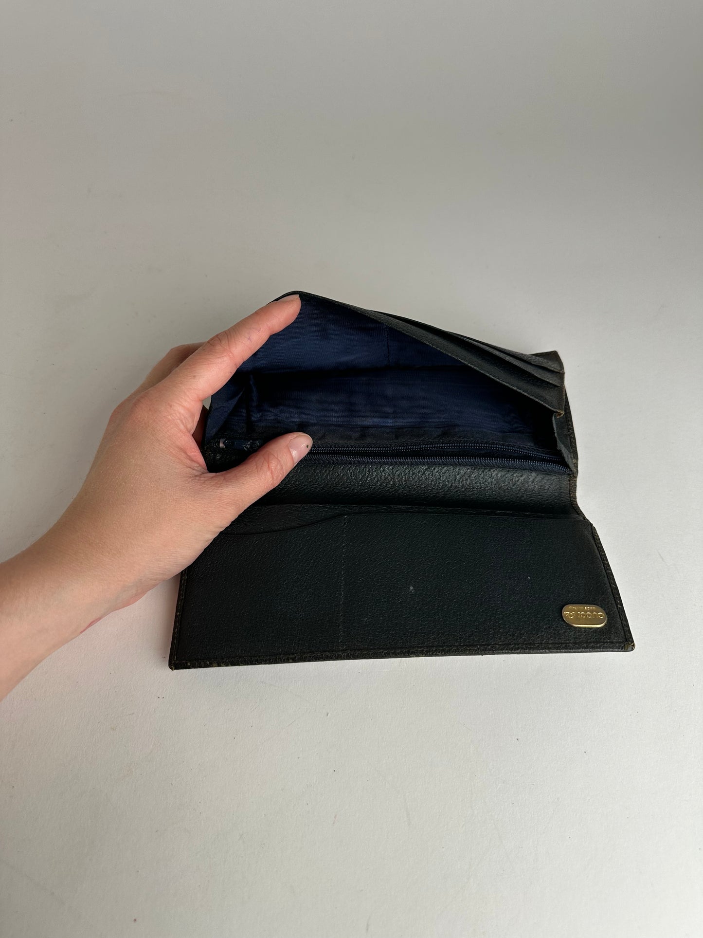 Vintage Gucci Ophidia Monogram Leather ID Holder Card Holder Grey Brown