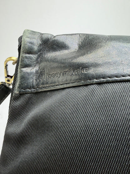 Vintage Issey Miyake Nylon Flap Crossbody Bag Late 1990s Black
