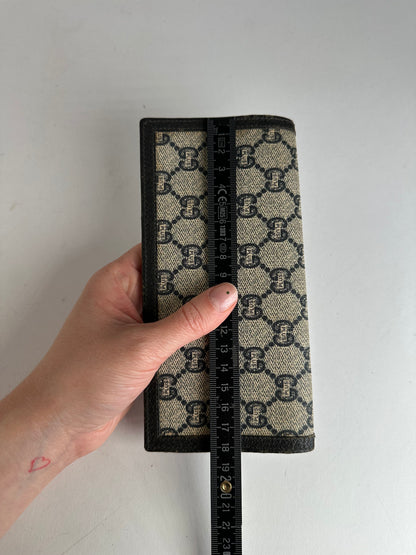 Vintage Gucci Ophidia Monogram Leather ID Holder Card Holder Grey Brown