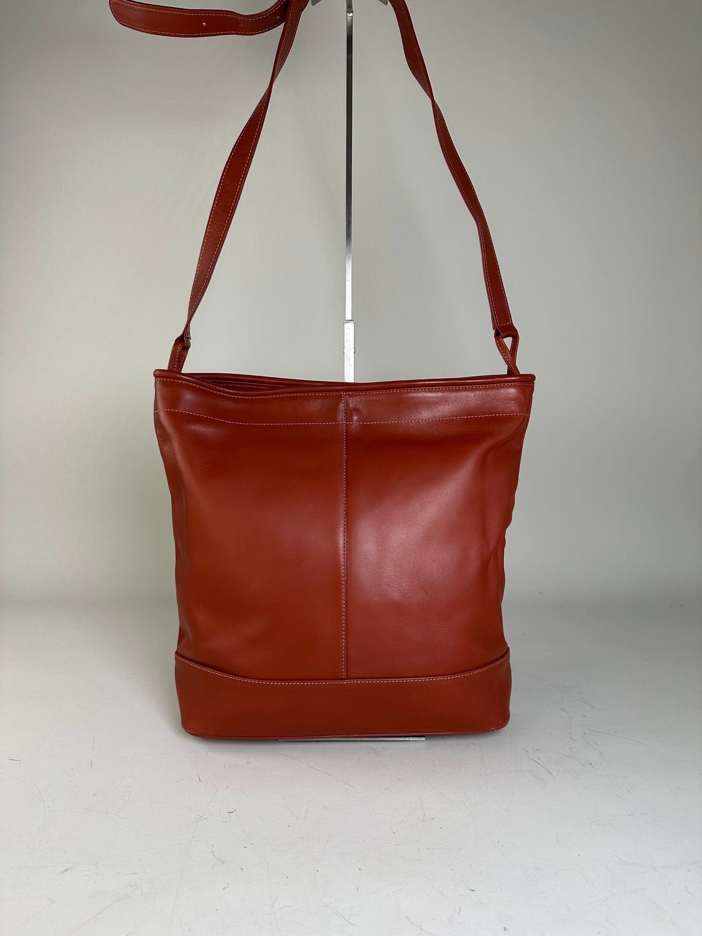 Vintage Issey Miyake Leather Tote Bag Rust