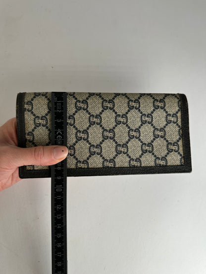 Vintage Gucci Ophidia Monogram Leather ID Holder Card Holder Grey Brown