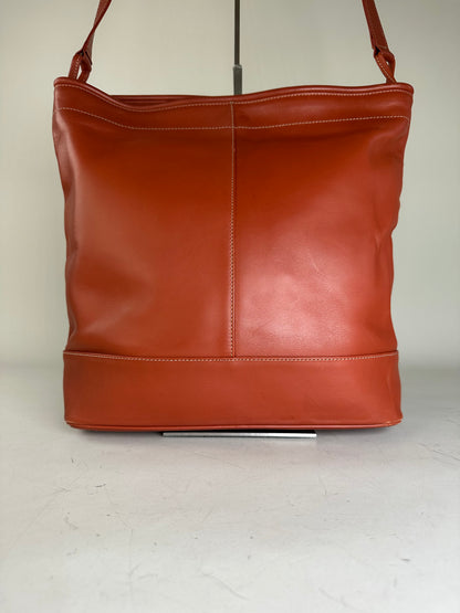 Vintage Issey Miyake Leather Tote Bag Rust