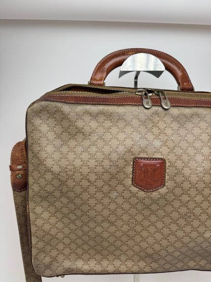 Vintage Celine Paris 2Way leather Triomphe Bag beige