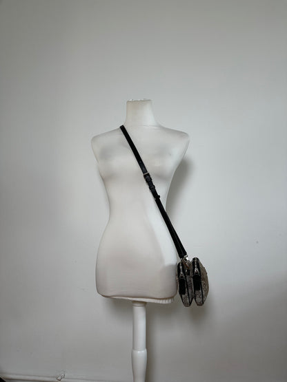 Vintage Vivienne Westwood Coated Canvas Crossbody Bag Beige Brown