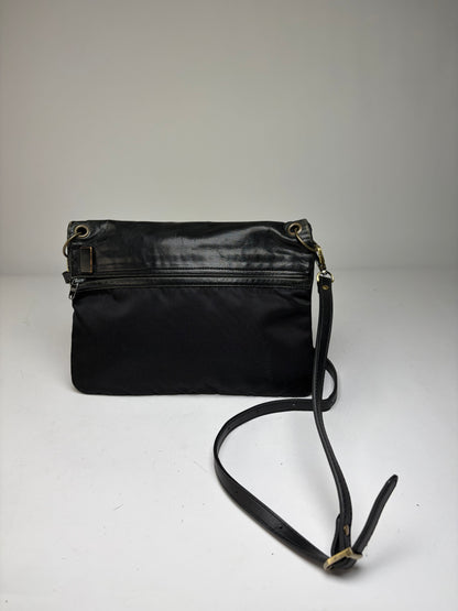 Vintage Issey Miyake Nylon Flap Crossbody Bag Late 1990s Black