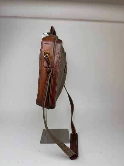 Vintage Celine Paris 2Way leather Triomphe Bag beige