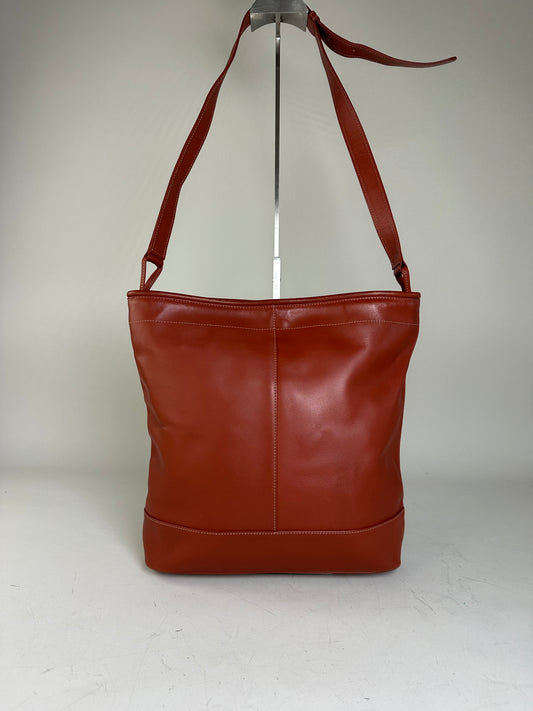 Vintage Issey Miyake Leather Tote Bag Rust