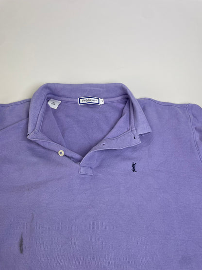 Vintage Yves Saint Laurent Cotton Long Sleeve Polo Light Purple M