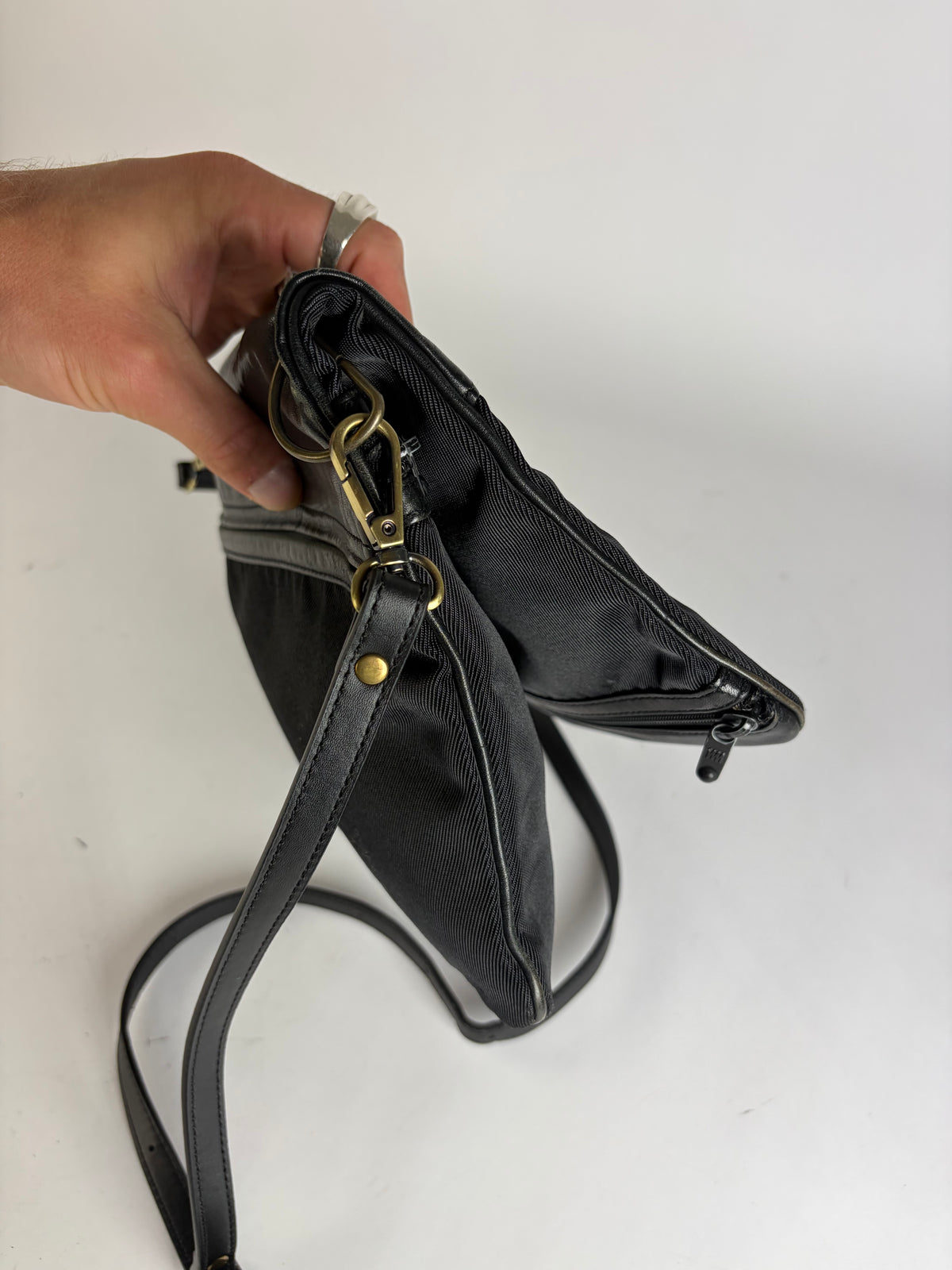 Vintage Issey Miyake Nylon Flap Crossbody Bag Late 1990s Black