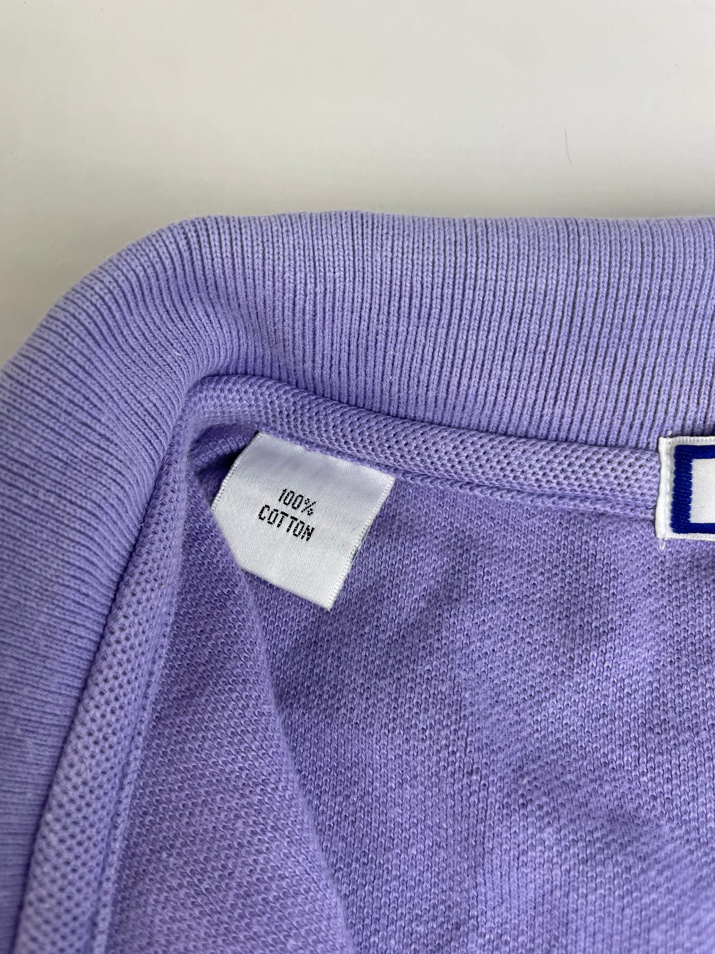 Vintage Yves Saint Laurent Cotton Long Sleeve Polo Light Purple M