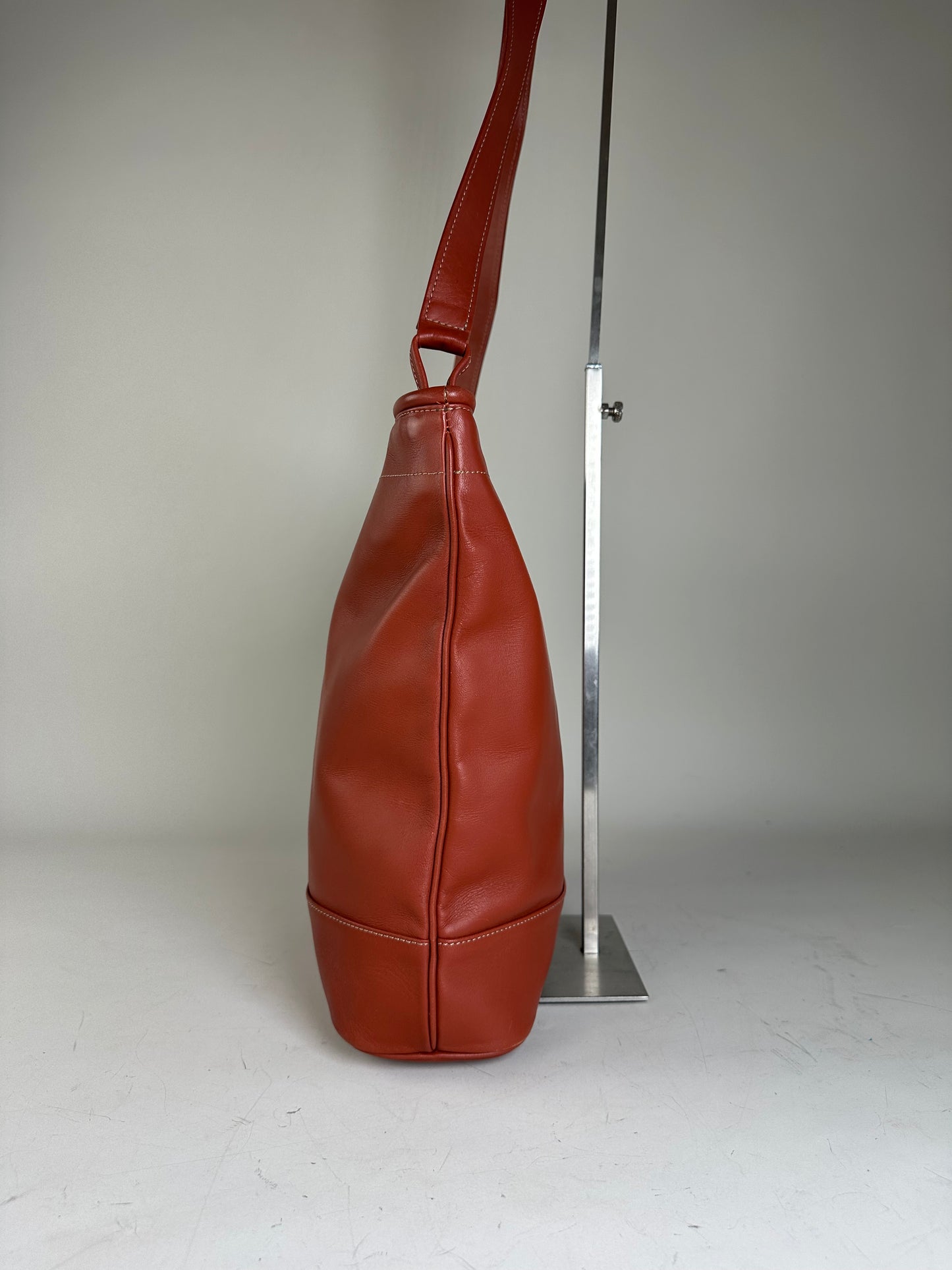 Vintage Issey Miyake Leather Tote Bag Rust