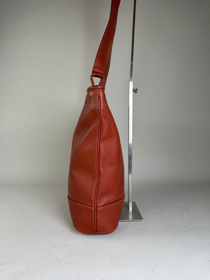 Vintage Issey Miyake Leather Tote Bag Rust