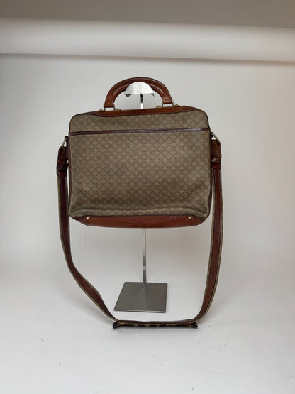 Vintage Celine Paris 2Way leather Triomphe Bag beige