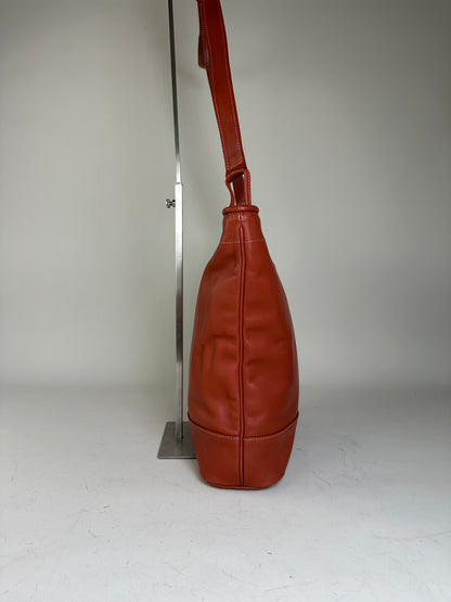 Vintage Issey Miyake Leather Tote Bag Rust