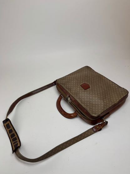 Vintage Celine Paris 2Way leather Triomphe Bag beige