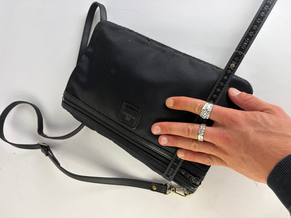 Vintage Issey Miyake Nylon Flap Crossbody Bag Late 1990s Black