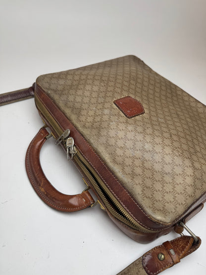 Vintage Celine Paris 2Way leather Triomphe Bag beige